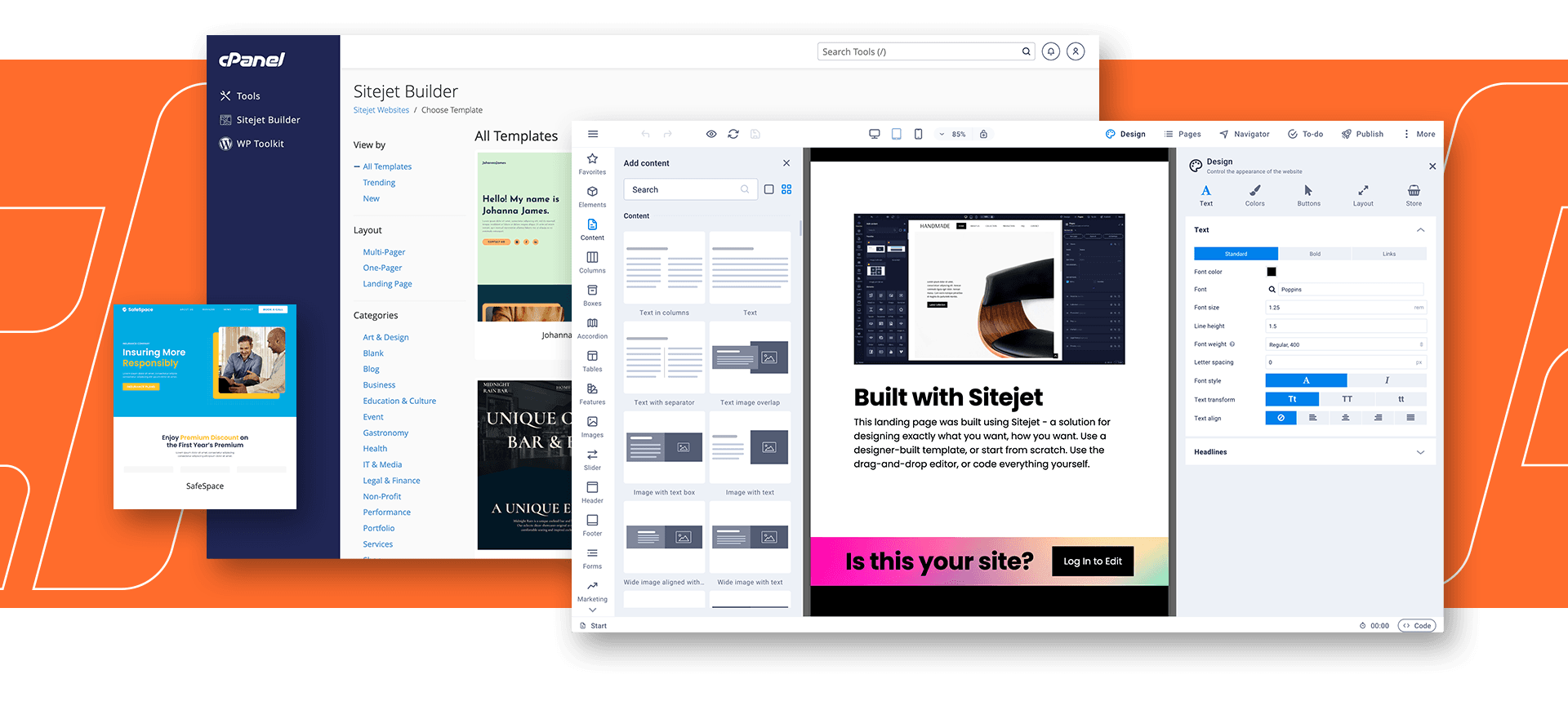 Sitejet Builder para cPanel para diseño y gestión de sitios web mejorados - Blog de cPanel